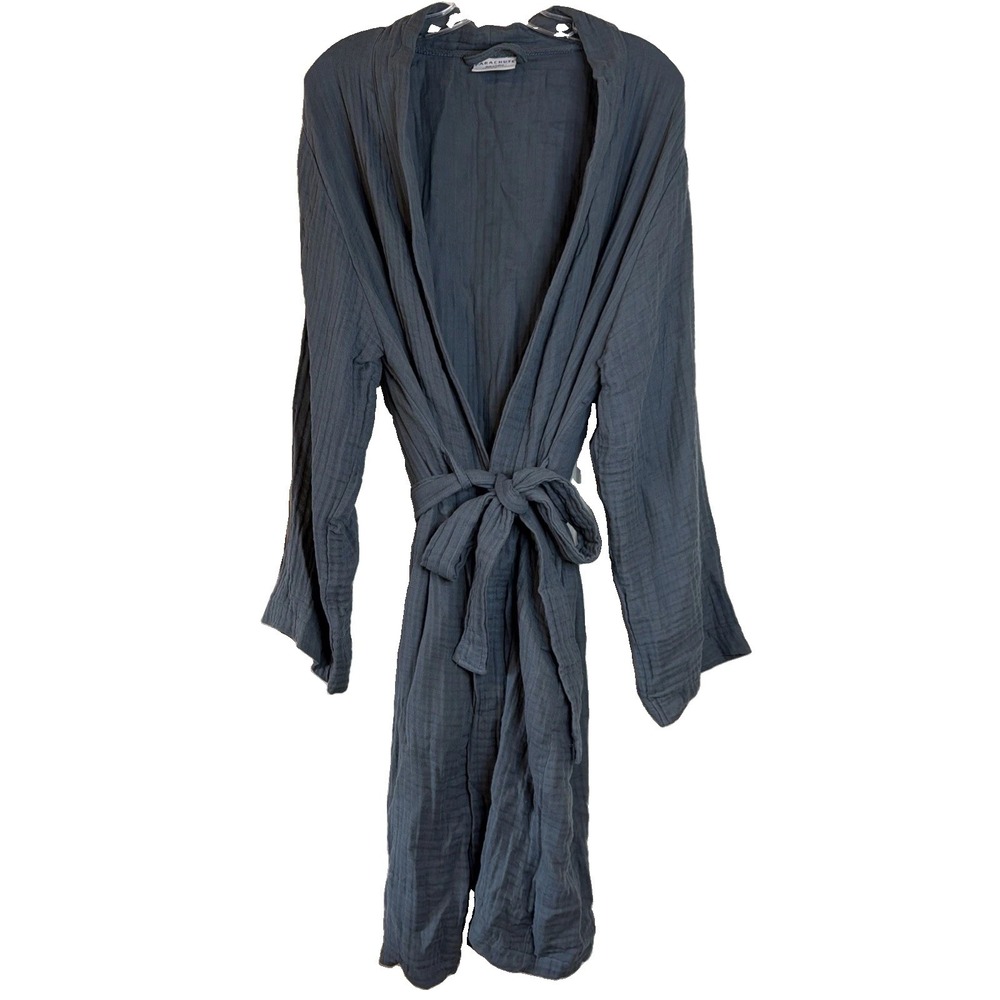 Parachute Cloud Cotton Robe with Belt Blue/Grey Size Medium